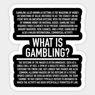 Gambling Defined Sticker